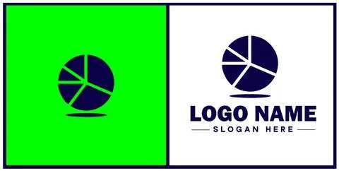 Pie chart icon Circle graph Sector chart Pie graph flat logo sign symbol ed.. Stock Illustration