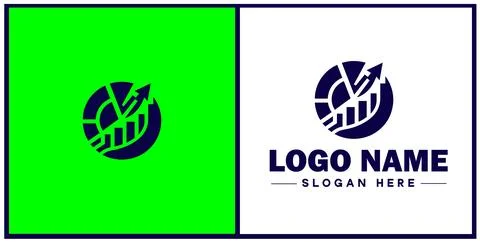 Pie chart icon Circle graph Sector chart Pie graph flat logo sign symbol ed.. Illustrazione stock