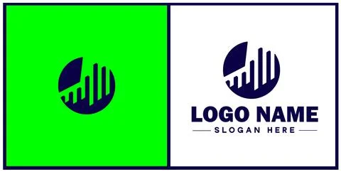 Pie chart icon Circle graph Sector chart Pie graph flat logo sign symbol ed.. Stock Illustration