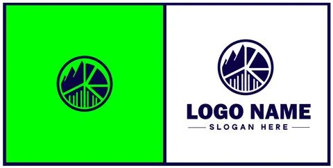 Pie chart icon Circle graph Sector chart Pie graph flat logo sign symbol ed.. Illustrazione stock