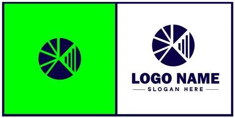 Pie chart icon Circle graph Sector chart Pie graph flat logo sign symbol ed.. Stock Illustration