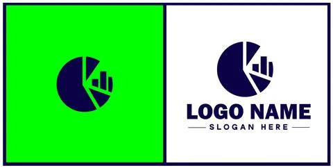 Pie chart icon Circle graph Sector chart Pie graph flat logo sign symbol ed.. Illustrazione stock