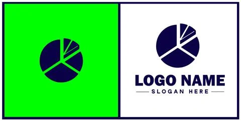 Pie chart icon Circle graph Sector chart Pie graph flat logo sign symbol ed.. Stock Illustration