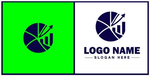 Pie chart icon Circle graph Sector chart Pie graph flat logo sign symbol ed.. Stock Illustration