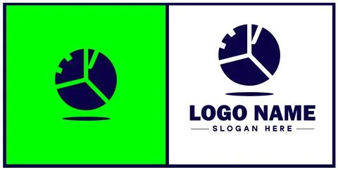 Pie chart icon Circle graph Sector chart Pie graph flat logo sign symbol ed.. Stock Illustration