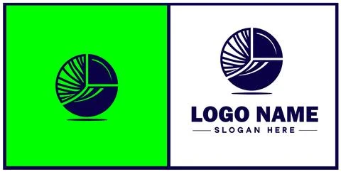 Pie chart icon Circle graph Sector chart Pie graph flat logo sign symbol ed.. Stock Illustration