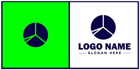 Pie chart icon Circle graph Sector chart Pie graph flat logo sign symbol ed.. Illustrazione stock