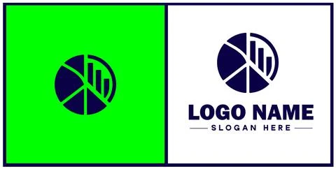 Pie chart icon Circle graph Sector chart Pie graph flat logo sign symbol ed.. Stock Illustration