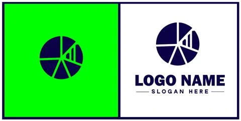 Pie chart icon Circle graph Sector chart Pie graph flat logo sign symbol ed.. Stock Illustration