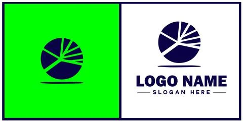 Pie chart icon Circle graph Sector chart Pie graph flat logo sign symbol ed.. Stock Illustration
