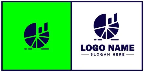 Pie chart icon Circle graph Sector chart Pie graph flat logo sign symbol ed.. Stock Illustration