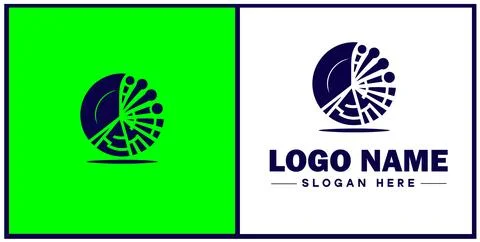 Pie chart icon Circle graph Sector chart Pie graph flat logo sign symbol ed.. Stock Illustration