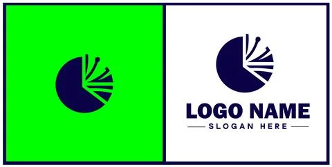 Pie chart icon Circle graph Sector chart Pie graph flat logo sign symbol ed.. Stock Illustration