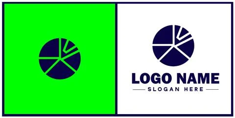 Pie chart icon Circle graph Sector chart Pie graph flat logo sign symbol ed.. Illustrazione stock