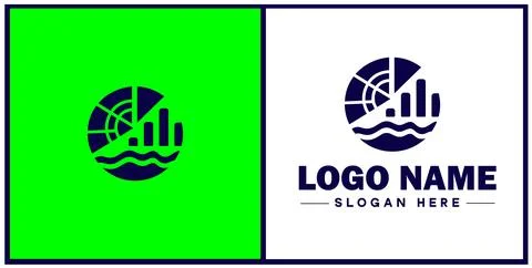 Pie chart icon Circle graph Sector chart Pie graph flat logo sign symbol ed.. Stock Illustration