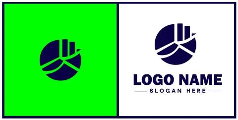 Pie chart icon Circle graph Sector chart Pie graph flat logo sign symbol ed.. Illustrazione stock