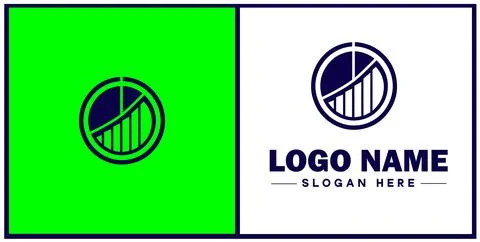 Pie chart icon Circle graph Sector chart Pie graph flat logo sign symbol ed.. Stock Illustration