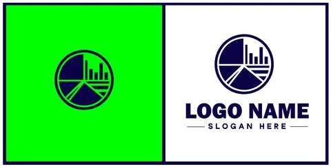 Pie chart icon Circle graph Sector chart Pie graph flat logo sign symbol ed.. Illustrazione stock