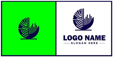 Pie chart icon Circle graph Sector chart Pie graph flat logo sign symbol ed.. Illustrazione stock