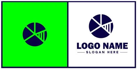 Pie chart icon Circle graph Sector chart Pie graph flat logo sign symbol ed.. Stock Illustration