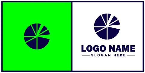 Pie chart icon Circle graph Sector chart Pie graph flat logo sign symbol ed.. Stock Illustration