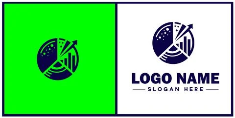 Pie chart icon Circle graph Sector chart Pie graph flat logo sign symbol ed.. Stock Illustration