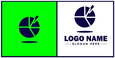 Pie chart icon Circle graph Sector chart Pie graph flat logo sign symbol ed.. Illustrazione stock