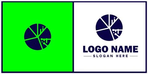 Pie chart icon Circle graph Sector chart Pie graph flat logo sign symbol ed.. Stock Illustration