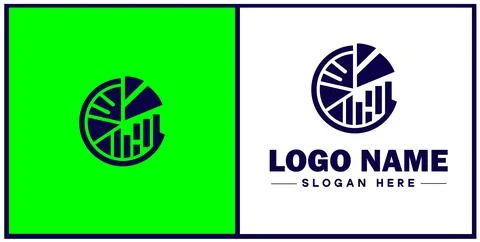 Pie chart icon Circle graph Sector chart Pie graph flat logo sign symbol ed.. Illustrazione stock