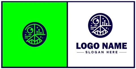 Pie chart icon Circle graph Sector chart Pie graph flat logo sign symbol ed.. Illustrazione stock