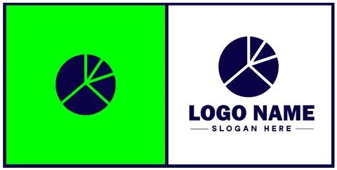 Pie chart icon Circle graph Sector chart Pie graph flat logo sign symbol ed.. Stock Illustration