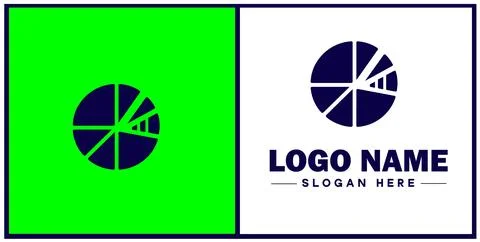 Pie chart icon Circle graph Sector chart Pie graph flat logo sign symbol ed.. Illustrazione stock