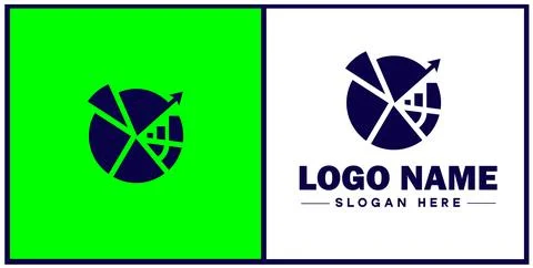 Pie chart icon Circle graph Sector chart Pie graph flat logo sign symbol ed.. Stock Illustration