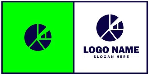 Pie chart icon Circle graph Sector chart Pie graph flat logo sign symbol ed.. Illustrazione stock