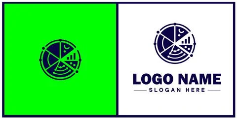 Pie chart icon Circle graph Sector chart Pie graph flat logo sign symbol ed.. Stock Illustration