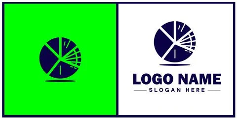 Pie chart icon Circle graph Sector chart Pie graph flat logo sign symbol ed.. Stock Illustration