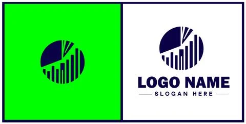 Pie chart icon Circle graph Sector chart Pie graph flat logo sign symbol ed.. Illustrazione stock