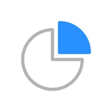 Pie chart icon. Concept of data visualization, analysis, and statistics. Illustrazione stock