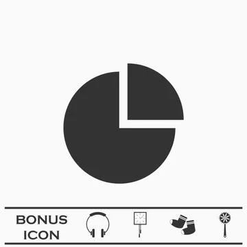 Pie Chart icon flat Illustrazione stock