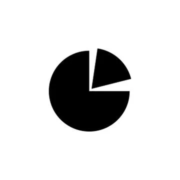 Pie Chart Icon In Flat Style Vector For Apps, UI, Websites. Black Icon Vector Stock Illustration