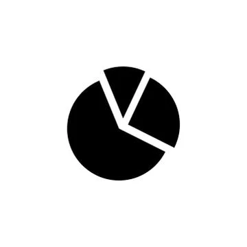 Pie Chart Icon In Flat Style Vector For Apps, UI, Websites. Black Icon Vector Stock Illustration