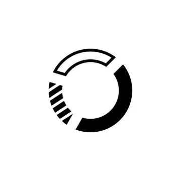 Pie Chart Icon In Flat Style Vector For Apps, UI, Websites. Black Icon Vector Stock Illustration