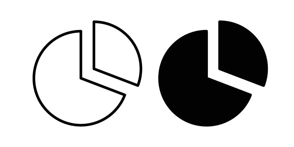 Pie chart icon graphic element. web icon set Stock Illustration