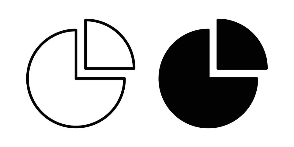 Pie chart icon graphic element. web icon set Illustrazione stock