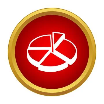 Pie chart icon illustrating data analysis and report statistics Stock Illustration