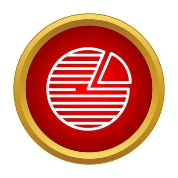 Pie chart icon illustrating data analysis and progress Stock Illustration