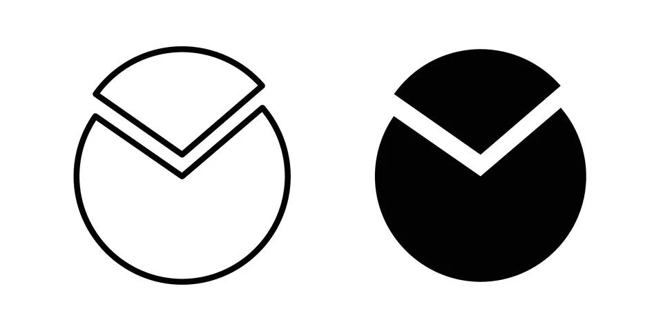 Pie chart icon illustration. Pixel perfect vector graphics Stock Illustration