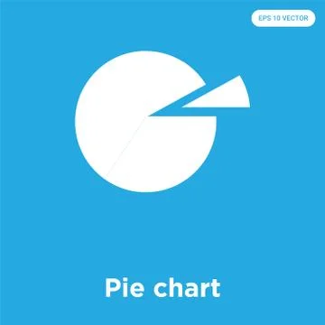 Pie chart icon isolated on blue background 無料イラスト素材