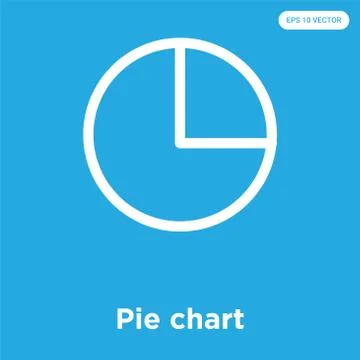 Pie chart icon isolated on blue background Free Stock Illustration
