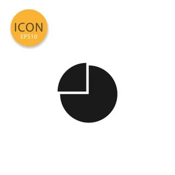 Pie chart icon isolated flat style. Stock Illustration